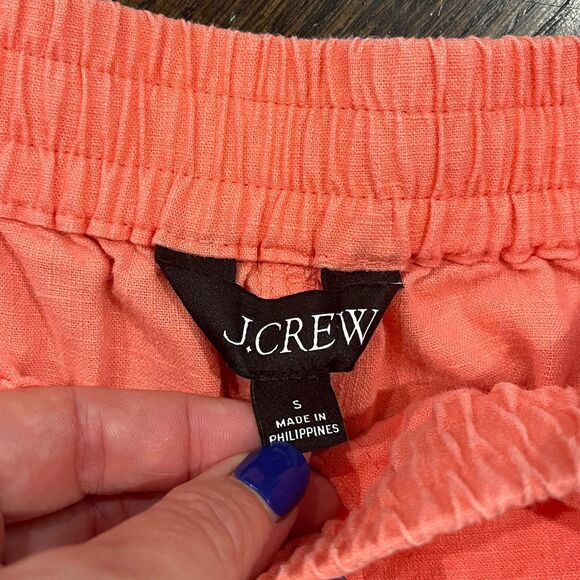 J. Crew Tie-waist Seaside Pant Linen Blend Women’s Small Orange Coral Resort - Picture 4 of 10